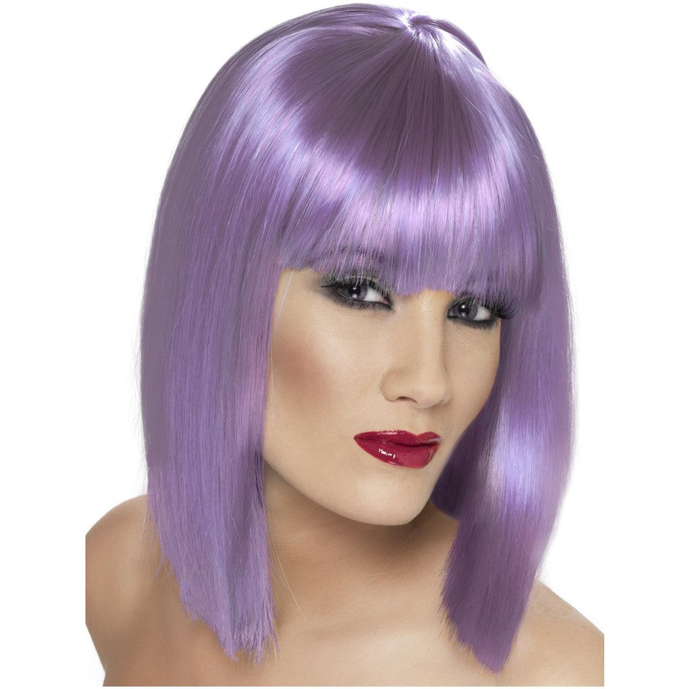 Glam Short Blunt Wig With Fringe | Lilac