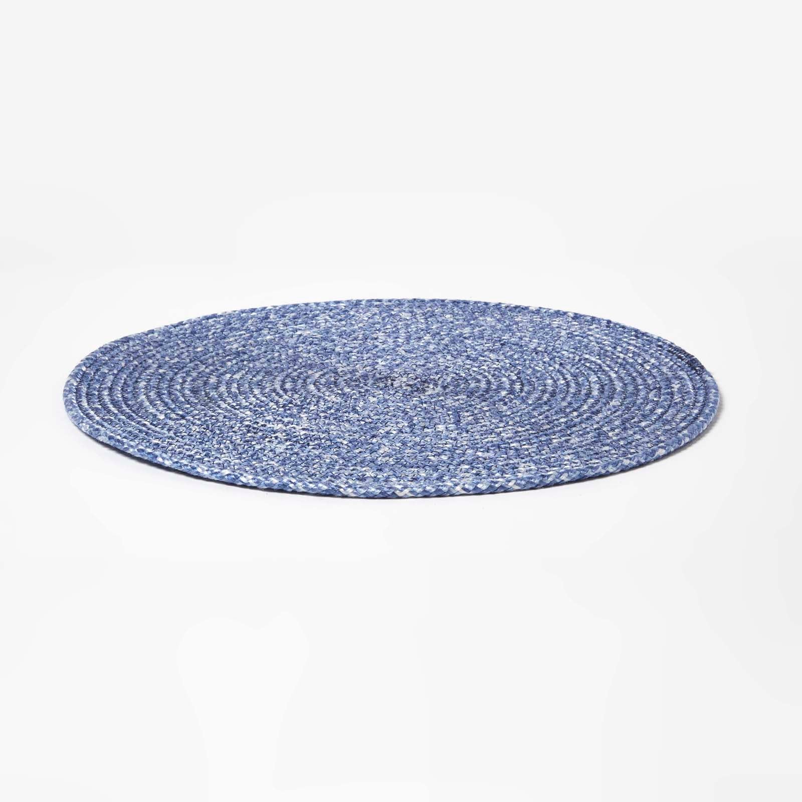 Handwoven Round Placemats Set Of 4 | 40cm | Blue