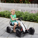 12v Electric Go Kart W/ Forward Reversing 2 Speeds For 3-8 Yrs | White