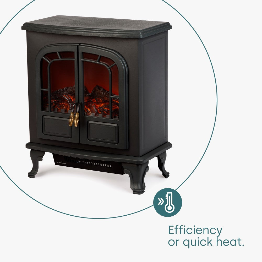 Electric Fireplace Heater With Dual Power Modes And Safety Cut Off