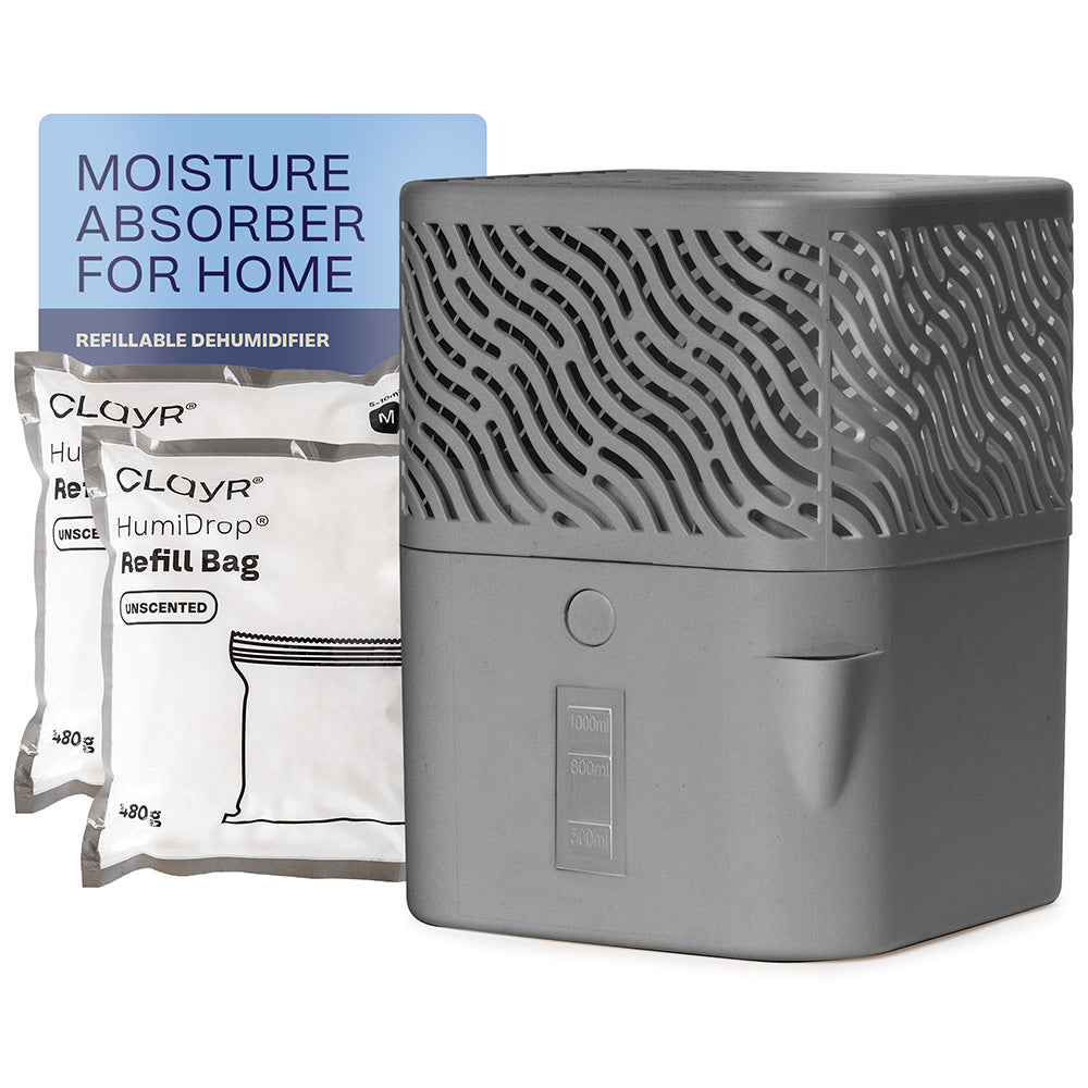 Humidrop Moisture Absorber With 2 X 480g Refill Bags | One Size | Grey