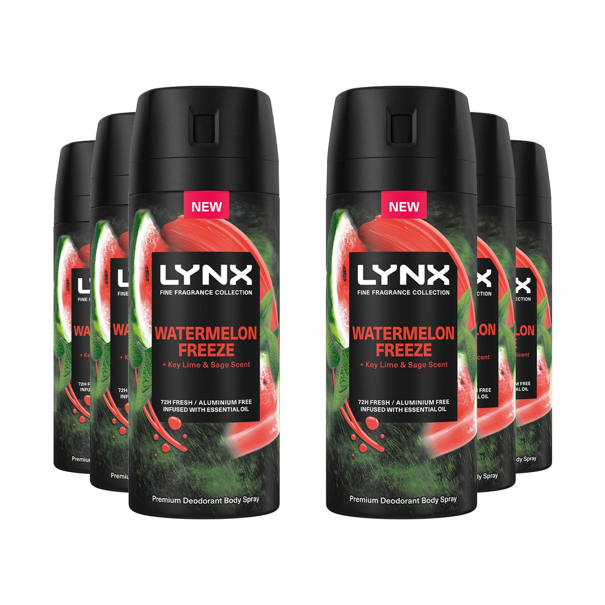 Men Deodorant Watermelon Freeze With 72hrs Freshness 150ml, 6 Pack | Set of 6