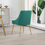 Set Of 2 Lograto Velvet Dining Chairs | Green