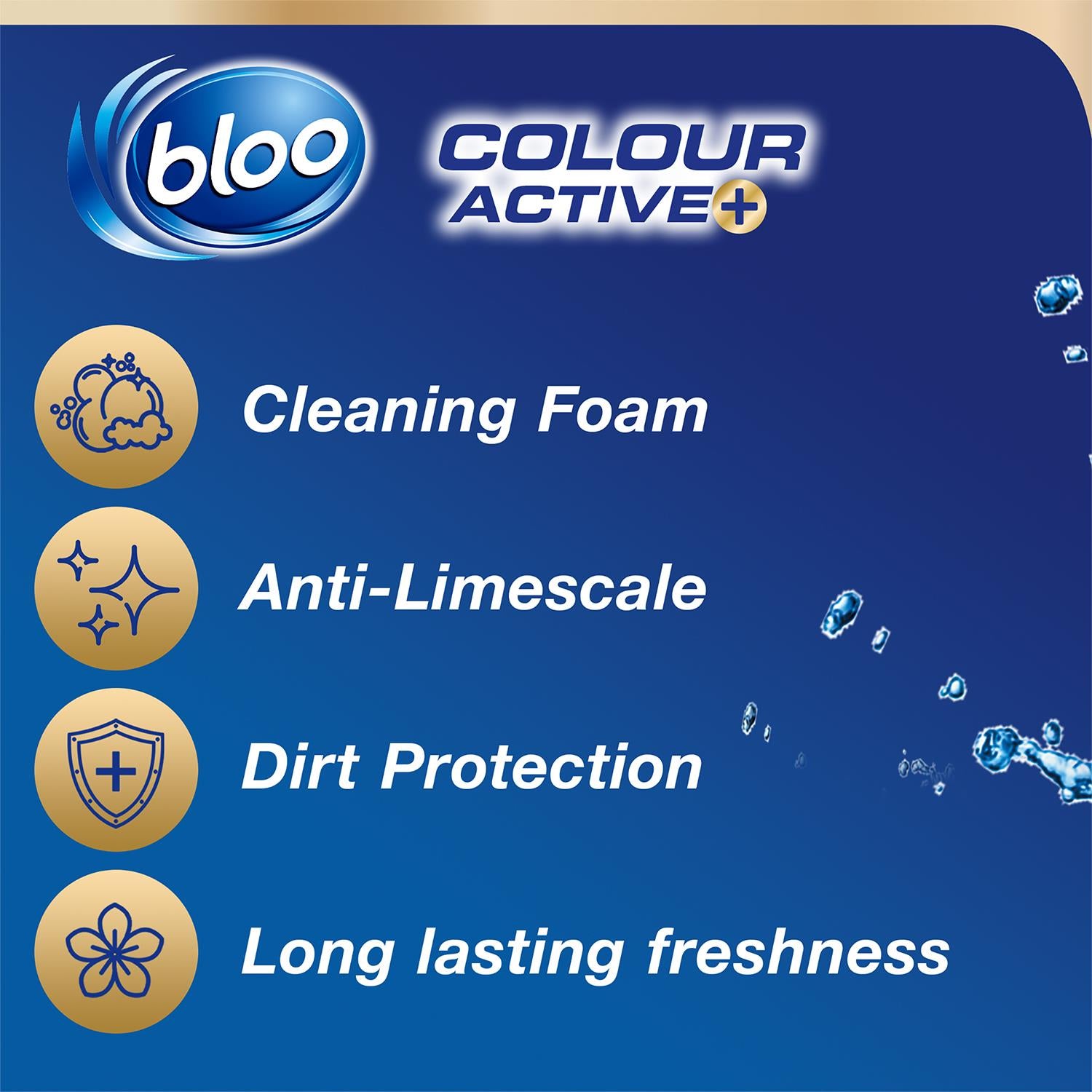 Toilet Rim Blocks Colour Active+ Flower With Odour Stop Technology, 6 Pack