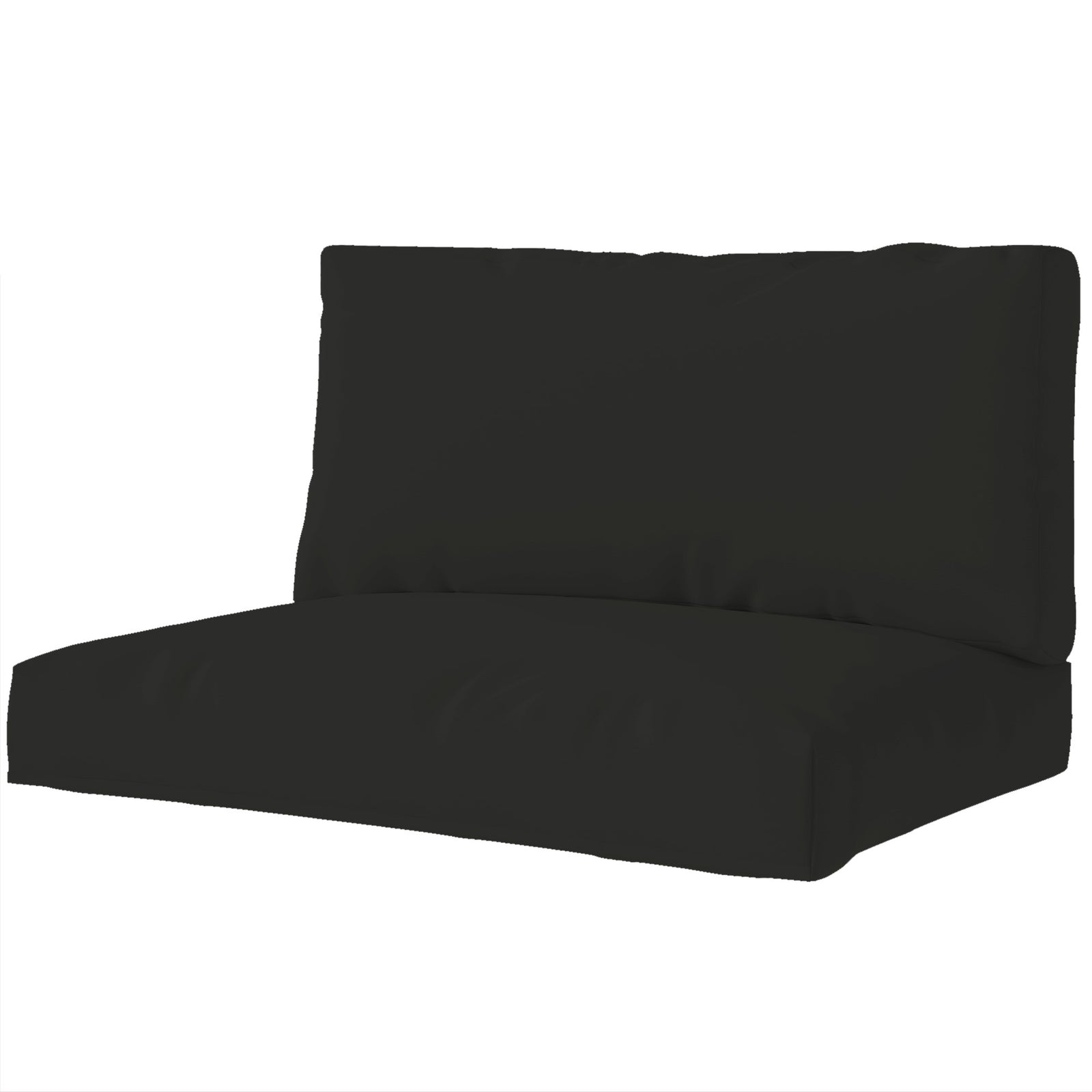 2 Seat Pallet Cushions 20cm Thick Outdoor Seat Pads | Black