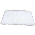 Rectangular Fluffy Shaggy Area Rug White Super Soft Plush Carpet For Bedroom | Large | White
