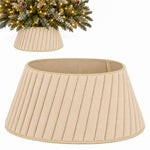 Round Faux Fur Christmas Tree Skirt With Velcro Closure | Neutral