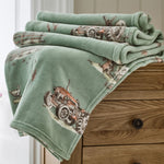 Deyongs Supersoft Lane To Fliston Countryside Print Coral Coral Fleece Throw