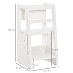 Step Stool, Adjustable Standing Platform, Toddler Kitchen Stool | White