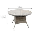 Hampton Rattan 4 Seat Dining Set | Dove Grey