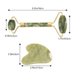 Gua Sha And Jade Roller Set For Facial Massage | Light Green