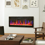 42" Wall Electric Fireplace, Slim Electric Fire, 1800w, Black