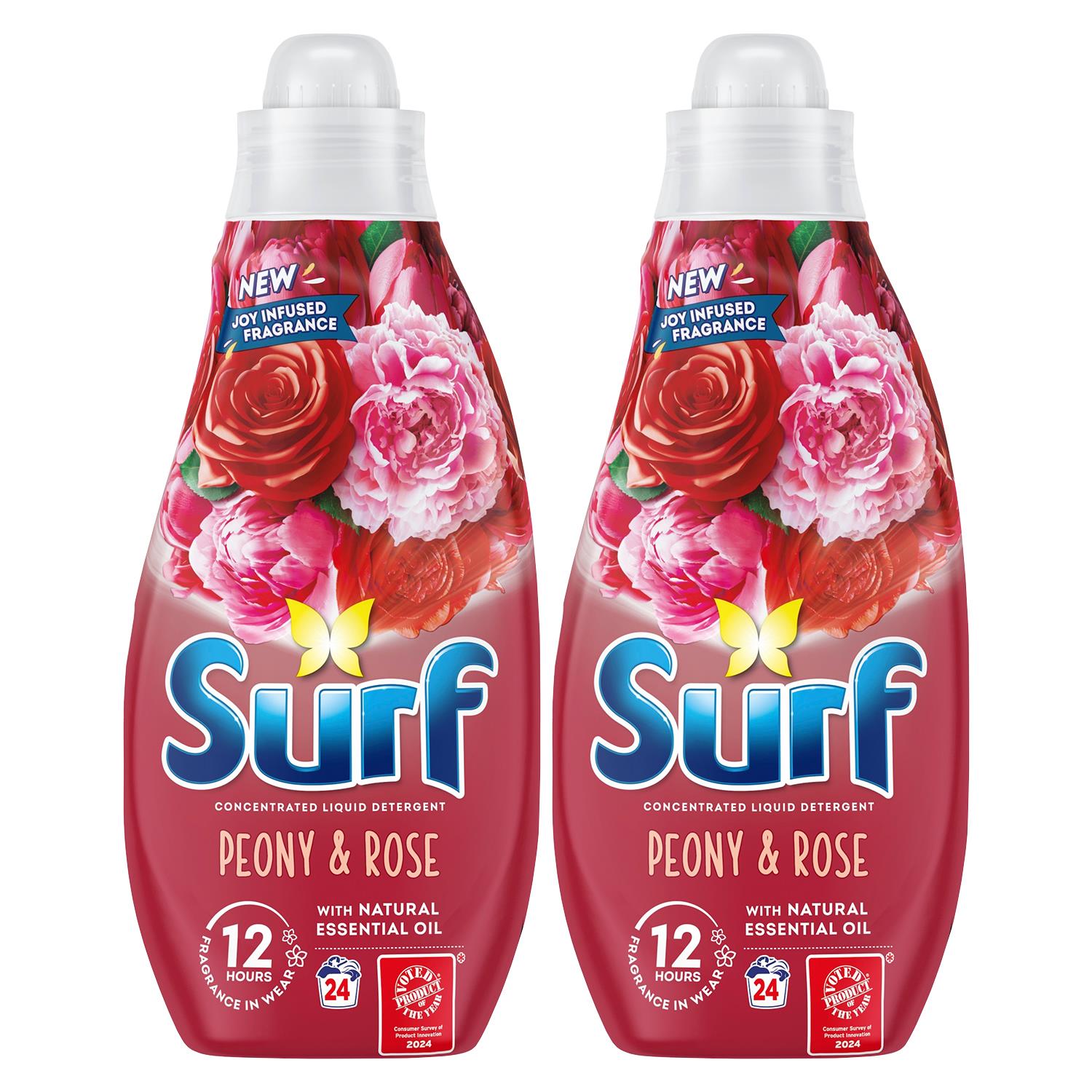 Laundry Washing Liquid Detergent Peony & Rose 1.30 Litre, 48 Washes, 2pk