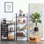 4-tier Minimalistic Ladder Shelf Unit Steel Frame Display | One Size | Brown