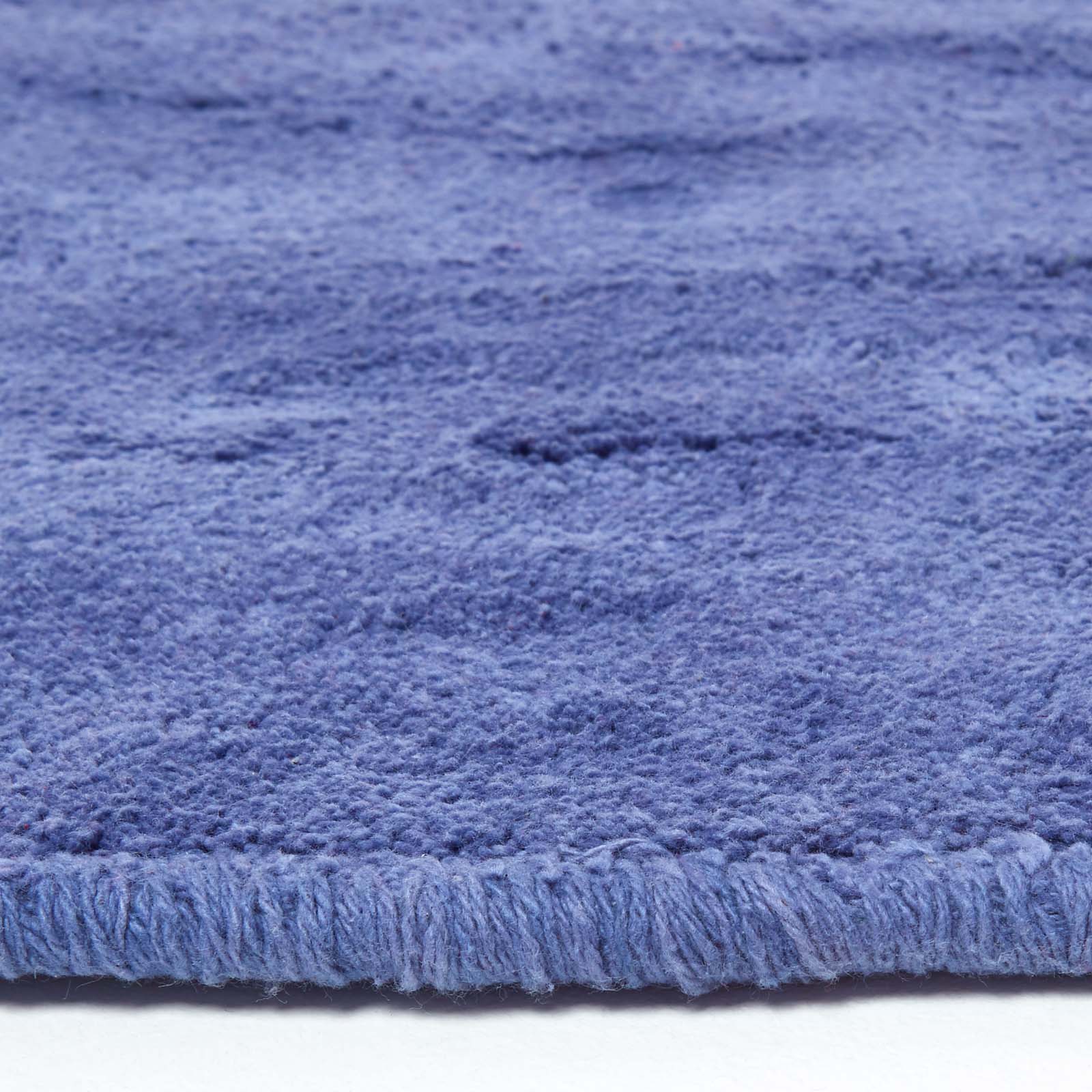 Hand Tufted Plain Cotton Large Round Rug | 70cm x 70cm | Blue