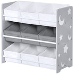 Storage Unit W/9 Removable Storage Baskets For Nursery Playroom | Grey