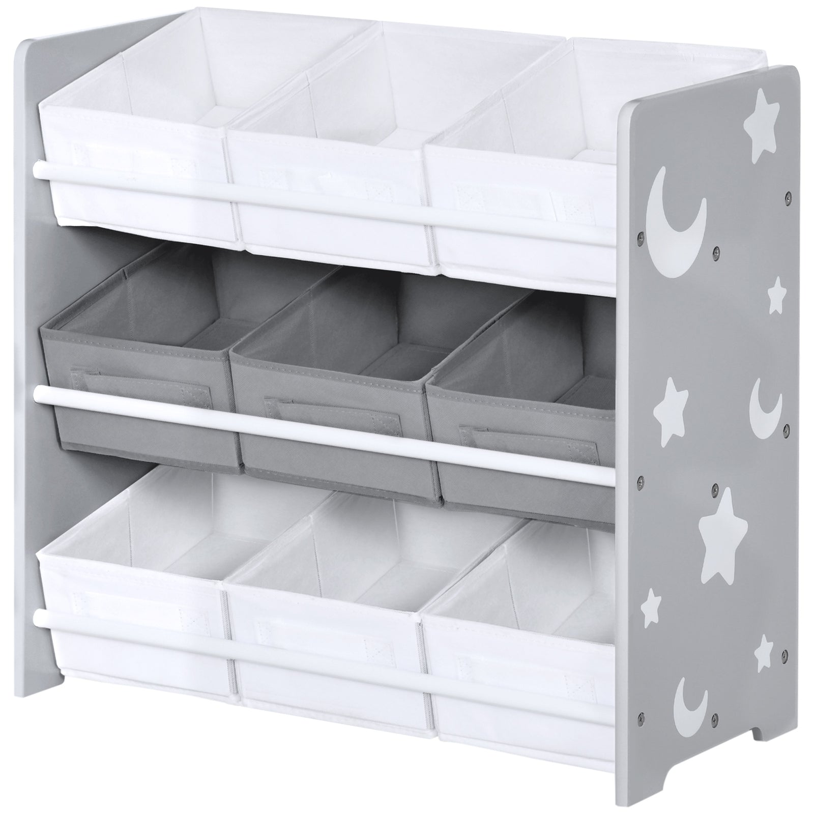 Storage Unit W/9 Removable Storage Baskets For Nursery Playroom | Grey