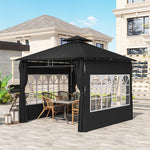 3 X 3 M Garden Gazebo, Outdoor Canopy Shelter | Black