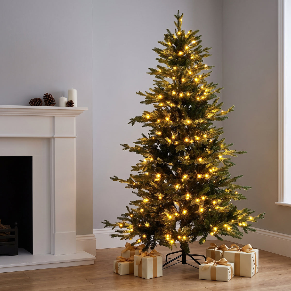 Breeins 6ft/180cm Sectional Artificial Christmas Tree Festive Decor With Lighting