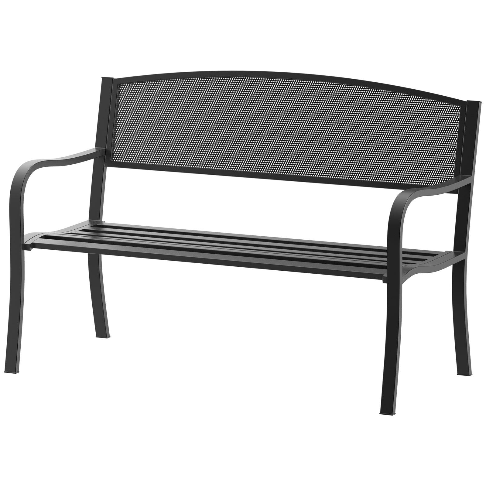 2 Seater Metal Bench Patio Garden Chair