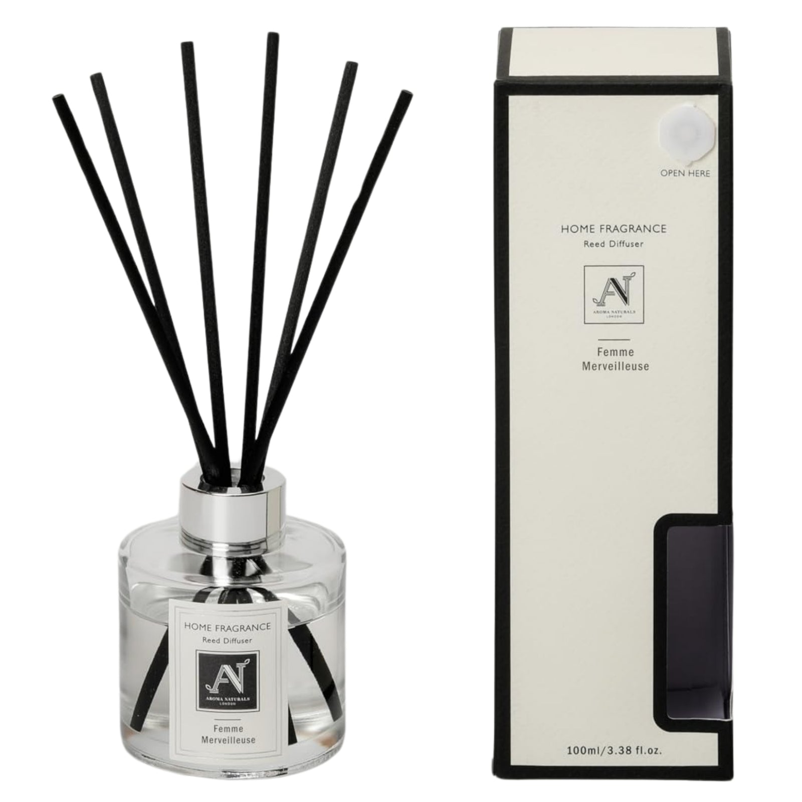 Minimalist Luxe Reed Diffuser With Metal Collar Femme Merveilleuse Scent