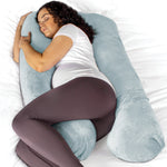 U Shaped Pregnancy Pillow, 135x75x20cm Shredded Memory Foam Full Body Maternity Cushion For Sleeping | U Shape | Blue