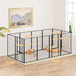 12 Panels Dog Pen, Heavy Duty Puppy Dog Playpen For Large Dogs | 100cm | Black