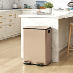 2 X 28l Dual Kitchen Bin Pedal Bin For Recycling And Waste | Gold
