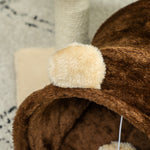 Cat Tree W/ Scratching Post, Bed, Cat Tunnel, Toy Ball | Brown