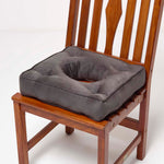Faux Suede Coccyx Dining Chair Cushion With Ties | 40cm x 40cm | Grey