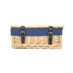 36cm Buff Wicker Empty Picnic Basket | One Size | Blue