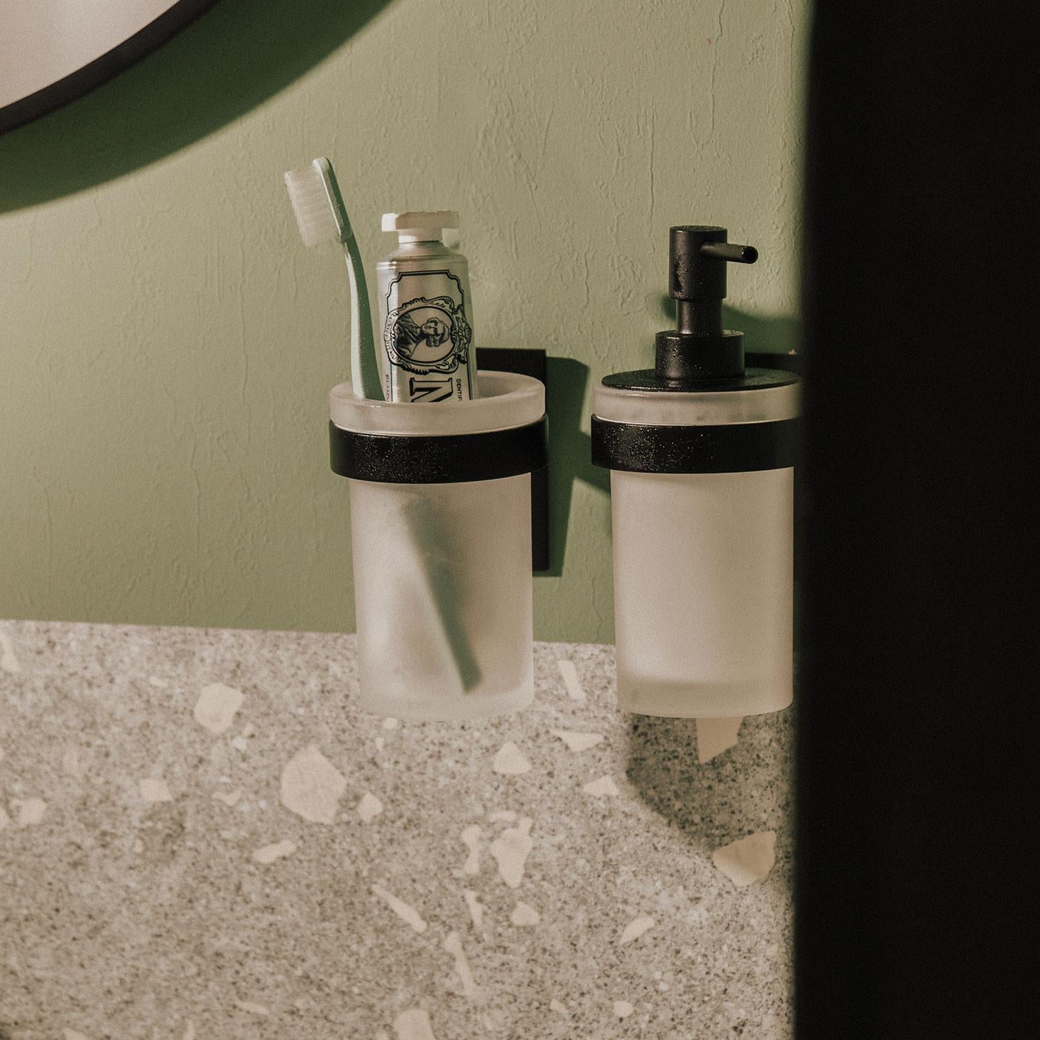 Wall-mounted Toothbrush Holder, Self-adhesive, White, Stick Collection