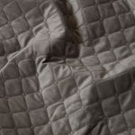 Diamond Quilted Velvet Bed Throw | 150cm x 200cm | Grey