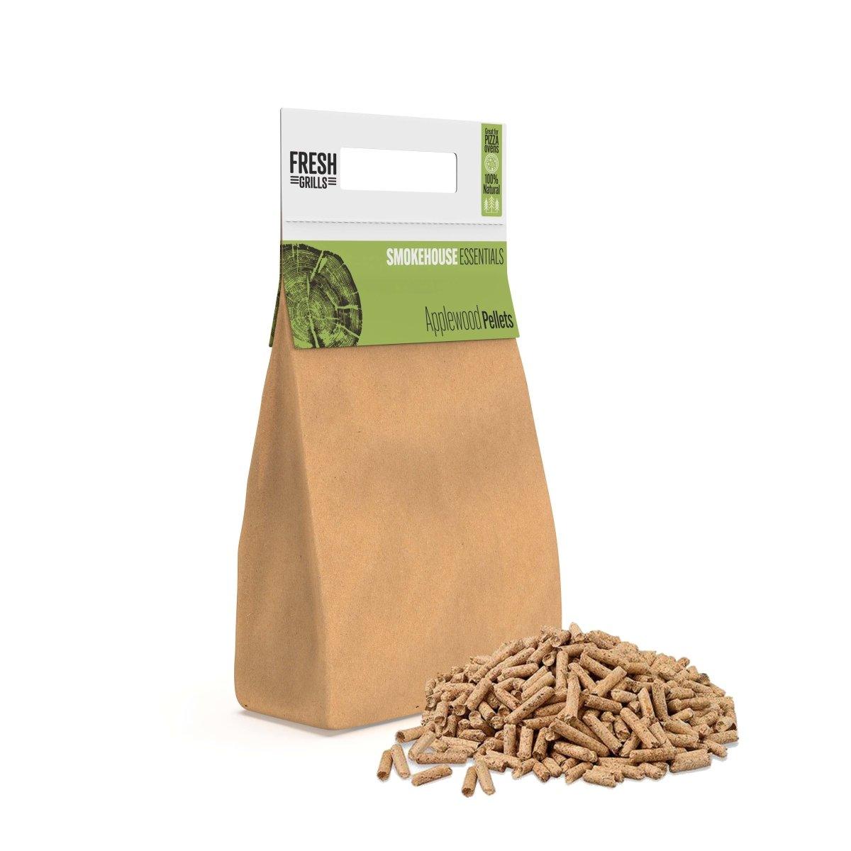 Wood Pellets Bbq Grill Wood Fired Pizza Oven Kamado Smokers Applewood | 12kg | Brown