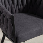 Aneta Fabric Accent Chairs - Set Of 2 | Charcoal Grey