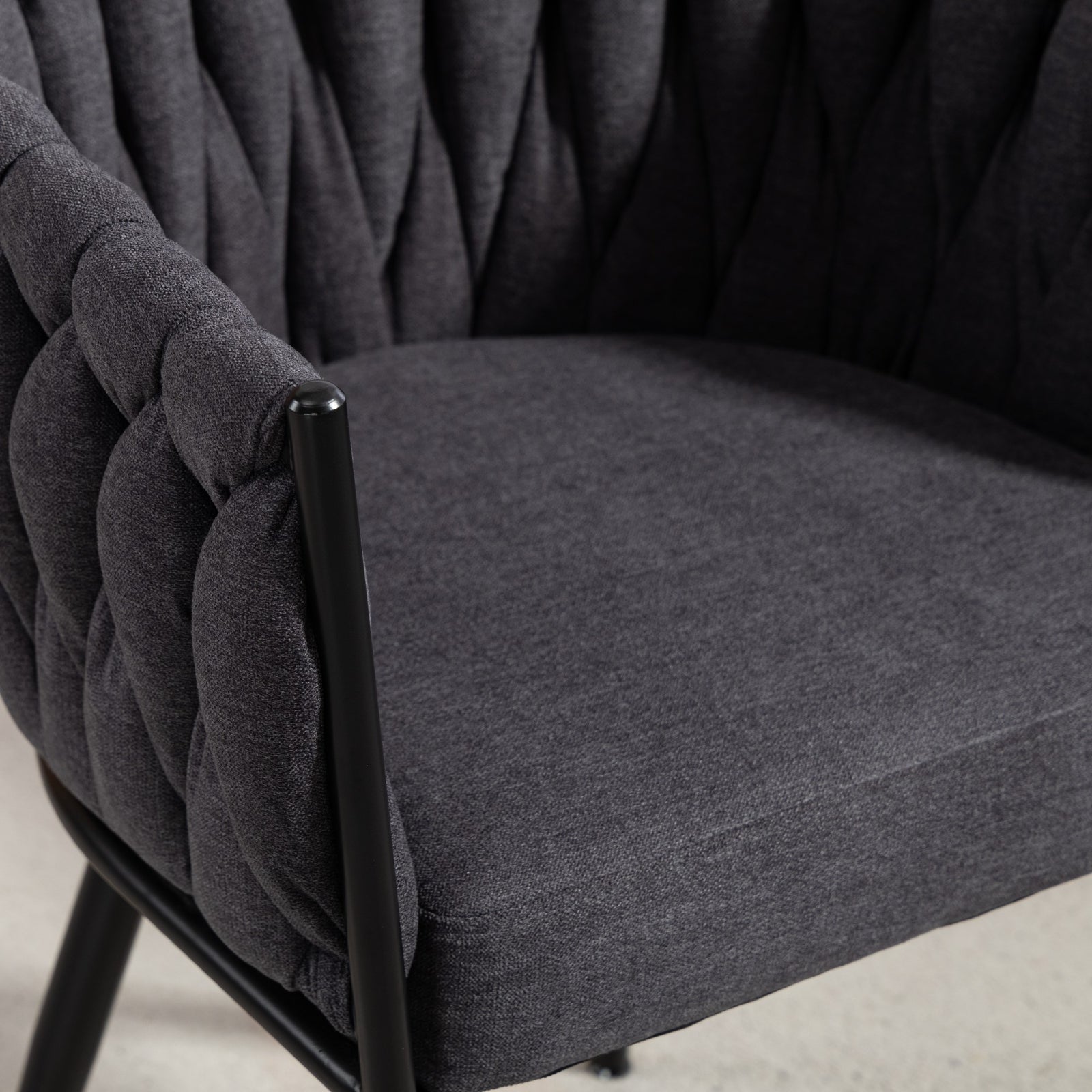Aneta Fabric Accent Chairs - Set Of 2 | Charcoal Grey