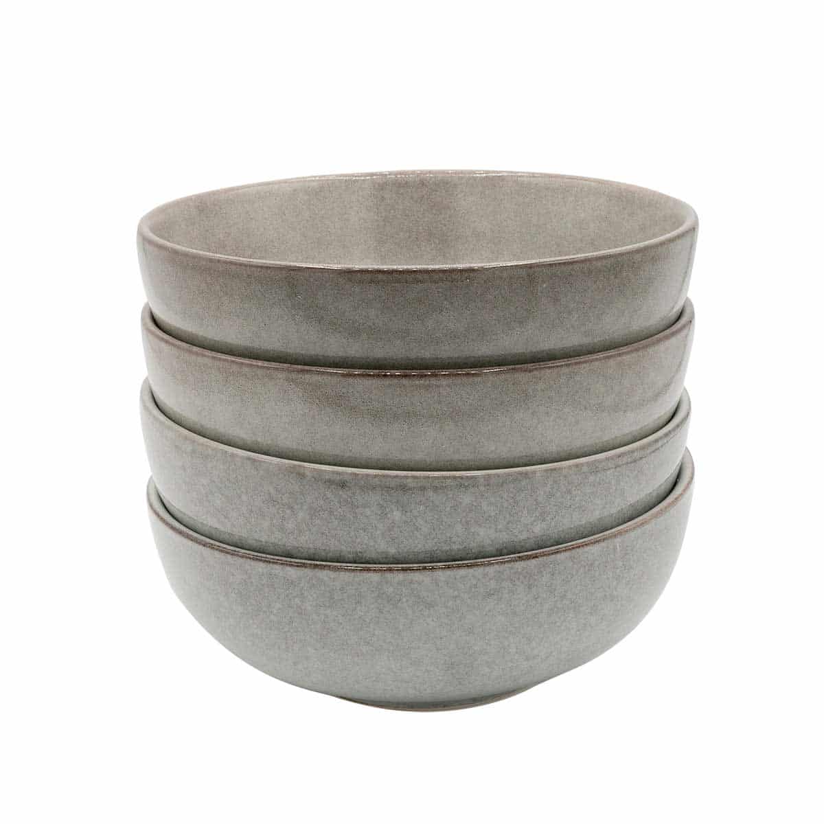 Set Of 4 Nordic Stoneware Cereal Bowls | Set of 4 | Grey