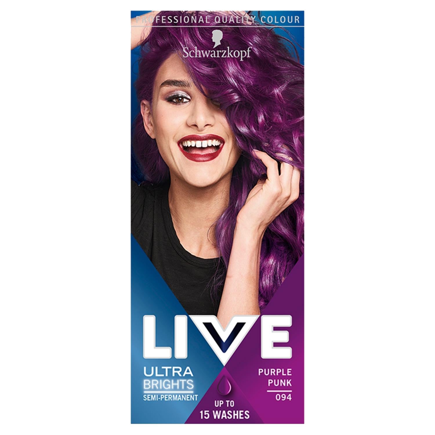 Schwarzkopf Live Ultra Bright Or Pastel Semi-permanent Hair Dye, 094 Purple Punk