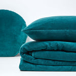 Velvet Cotton Quilted Throw | 150cm x 200cm | Teal Green