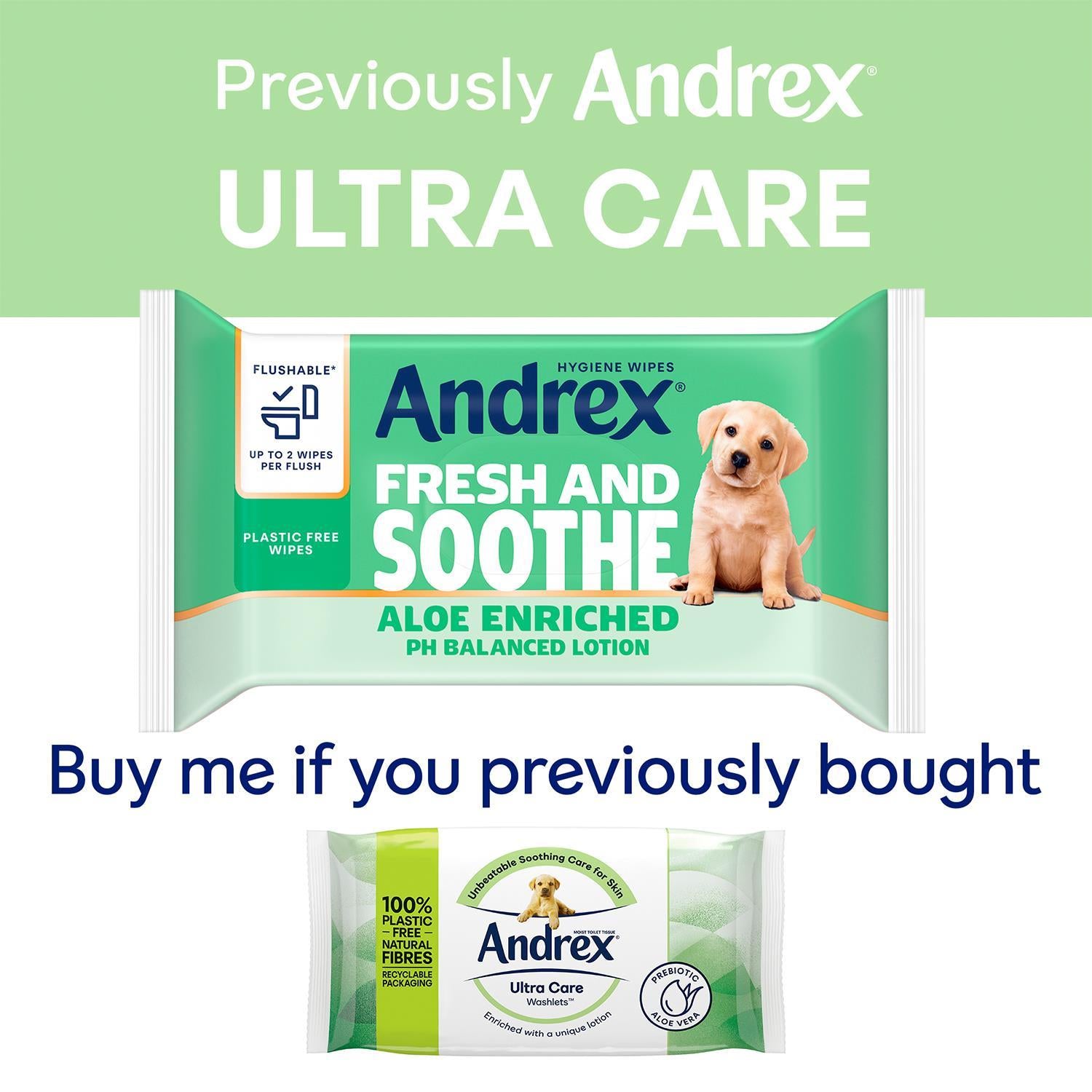 Andrex Washlets Ultra Care Biodegradable & Flushable Toilet Wipes, 24 Pack