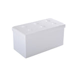 Pu Leather Storage Bench, Tufted Footrest | Cream