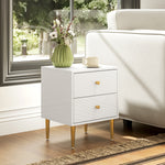 Modern Bedside Table With Drawer, Side Table With Metal Legs