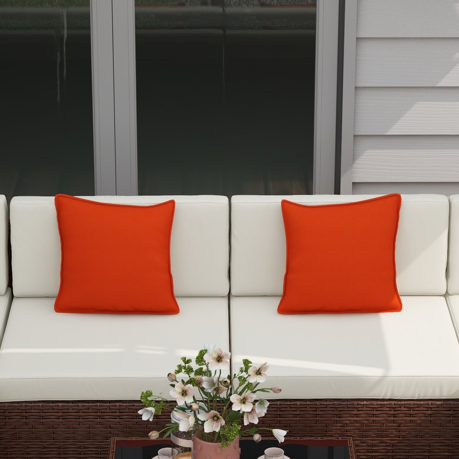 Rattan Garden Furniture Set Coffee Table Buckle Structure | Brown