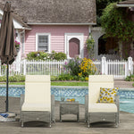 Set Of 2 Sun Lounger Cushions, Replacement Cushions | Cream