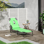 Garden Sun Lounger Folding Recliner Chair | Set of 1 | Green