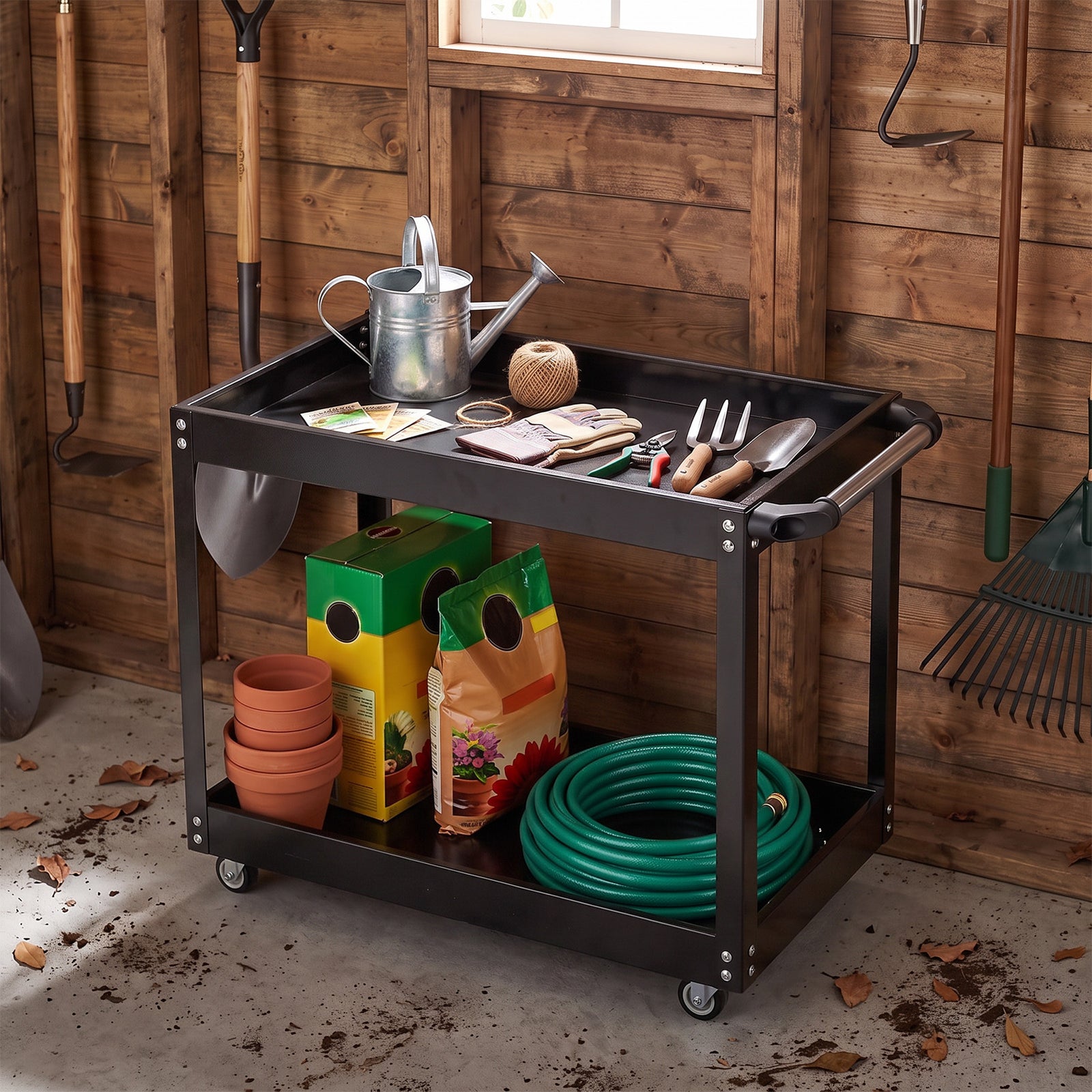 Breeins 2-tier Tool Cart With Casters And Handle