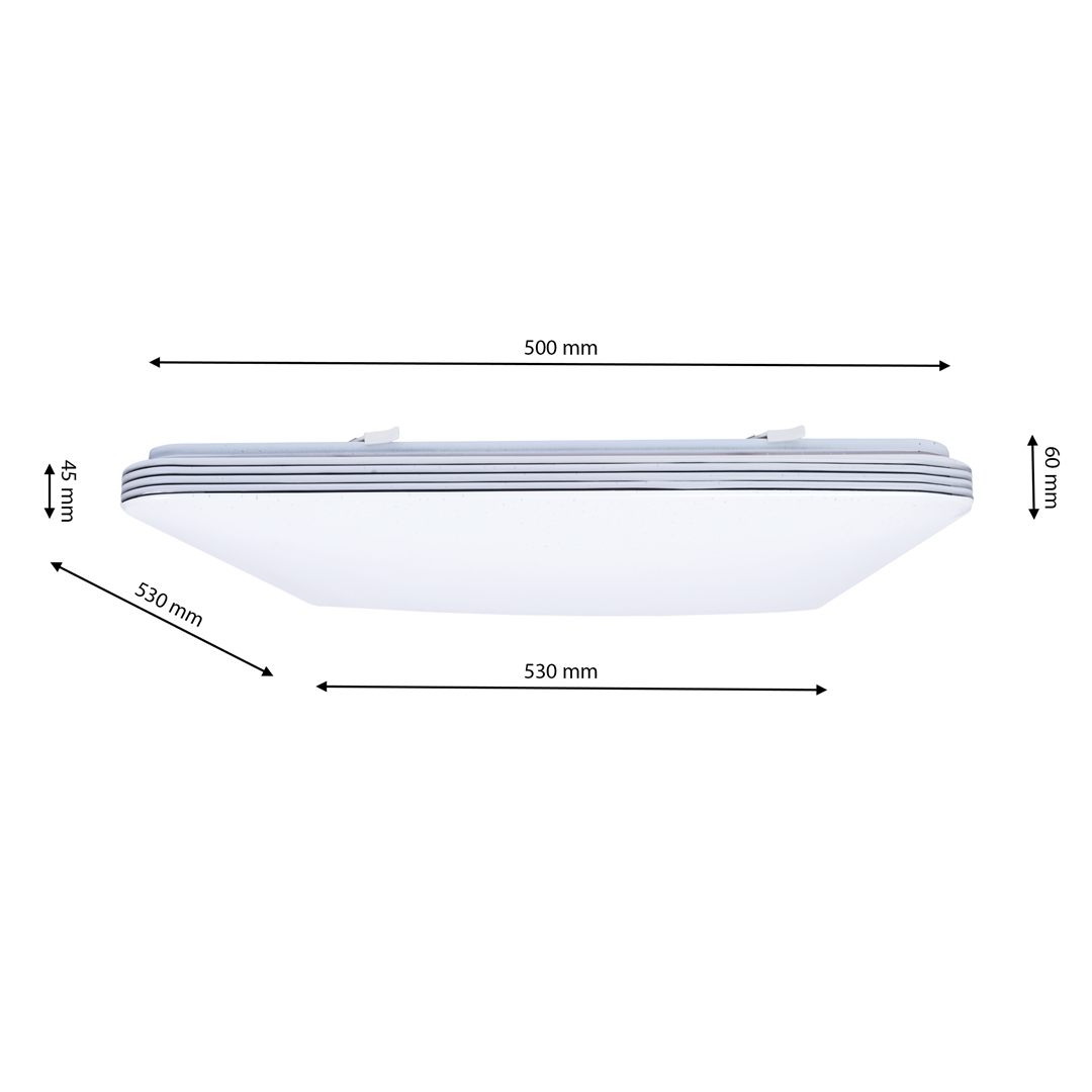 Palermo Modern White Led Ceiling Lamp Included Remote With Adjustable Brightness And Colour Temperature | 53cm | White