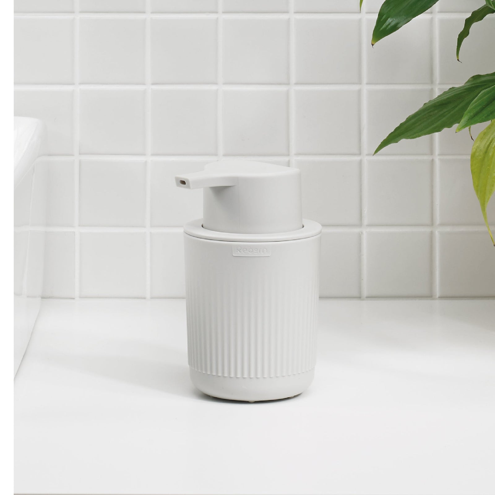 Recycled Soap Dispenser - Easy to use one hand push pump - Refillable with 250ml capacity- Made in the UK | Stone