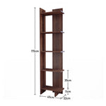 Modern 5-tier Corner Bookshelf Shelf Unit | Walnut
