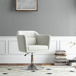 Stylish Retro Linen Swivel Tub Chair Steel Frame Cushion | One Size | Cream